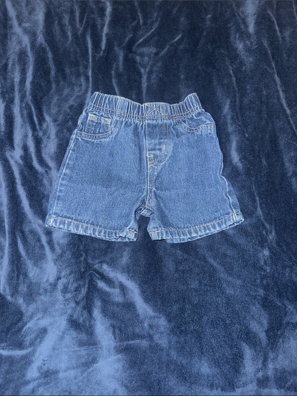 Kids Elastic-Waist Denim Shorts in Blue